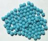 50 6mm Round Opaque Light Blue Glass Beads